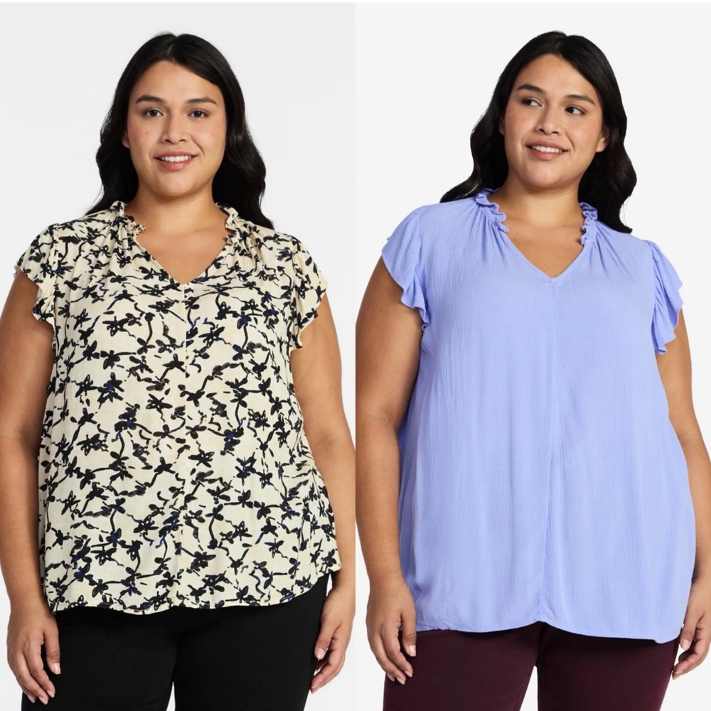 New! Terra and Sky Flutter Sleeve Blouse Bundle Womens Size 3X